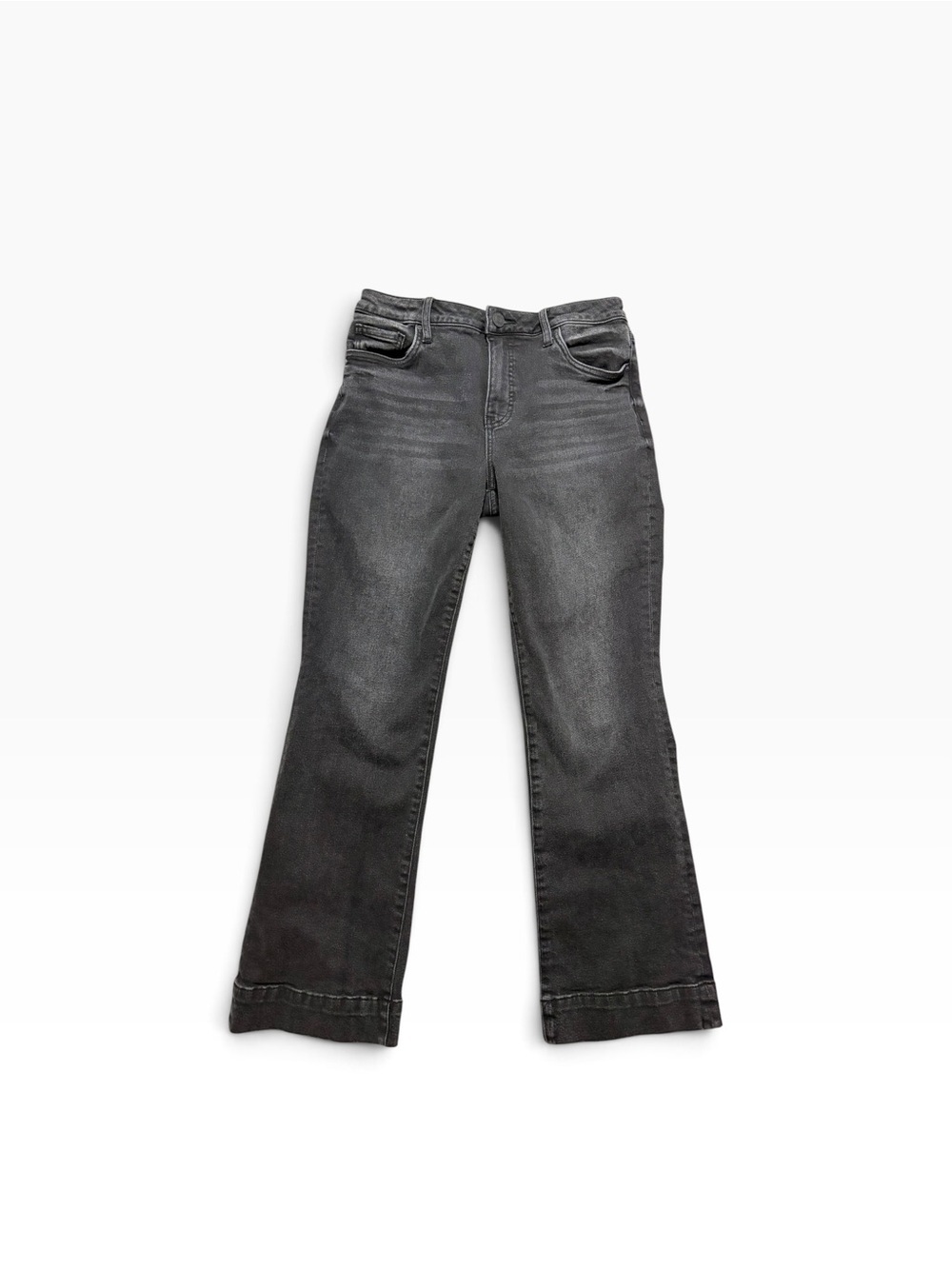 Kut from the Kloth Kelsey High Rise Fab Ab Ankle Flare Jeans Size 8 Black
